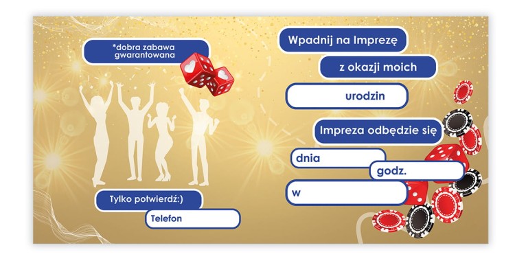 Zaproszenia na Urodziny Satysfakcja Gwarantowana Z11_17 Srodek