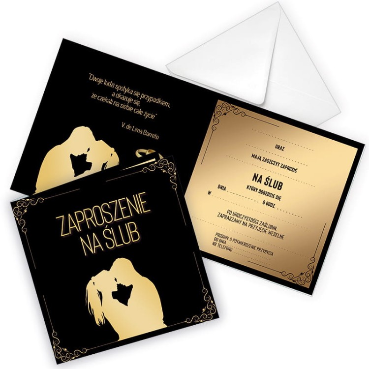 Zaproszenia Slubne Para   ZKS_04 Biala Koperta