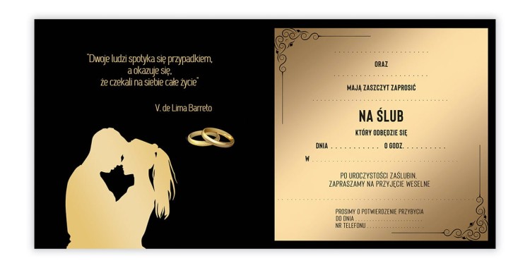 Zaproszenia Ślubne Para  ZKS_04 Srodek