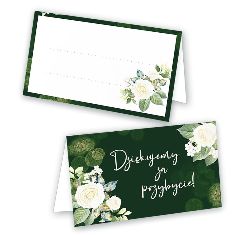 Winietki na Stol Slubne Butelkowa Zielen - 10 sztuk  WNS_04