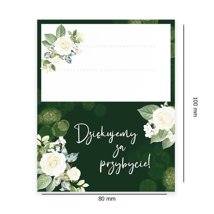 Winietki na Stol Slubne Butelkowa Zielen - 10 sztuk  WNS_04 Rozmiar