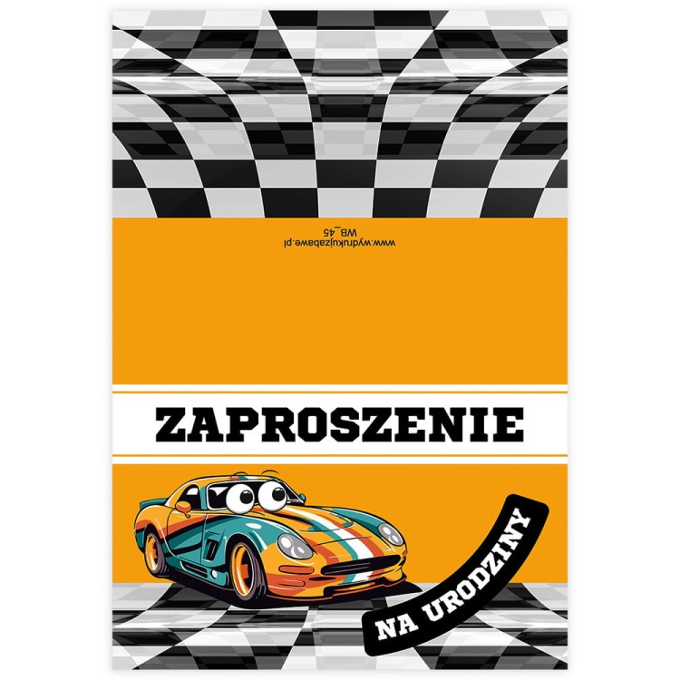 Zaproszenia dla Dzieci Auta WB_45  Przod