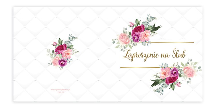 Zaproszenia Slubne Glamour ZKS_08  Przod