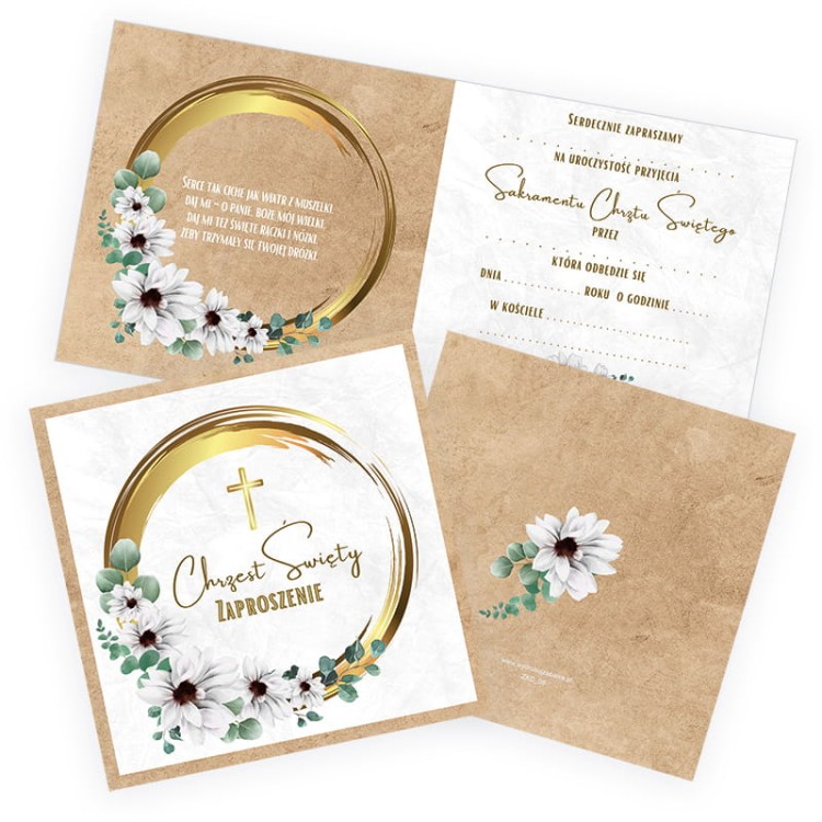 Zaproszenia na Chrzest Swiety Kwiatowy Urok ZKC_08