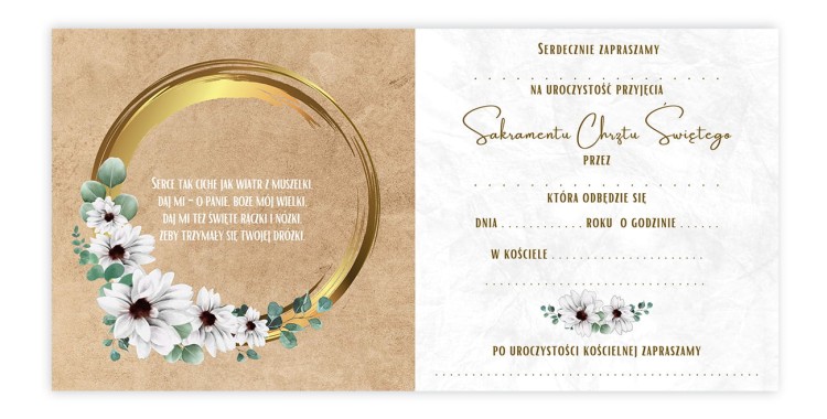 Zaproszenia na Chrzest Swiety Kwiatowy Urok ZKC_08 Srodek