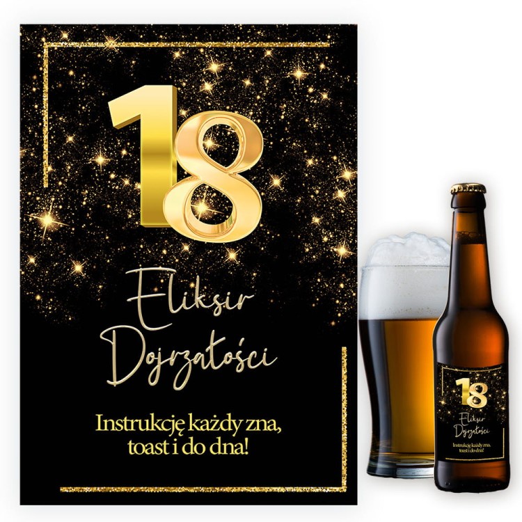 Naklejki na Butelki na 18 Urodziny Blask Eliksir Dojrzalosci - 10 sztuk NAK_60