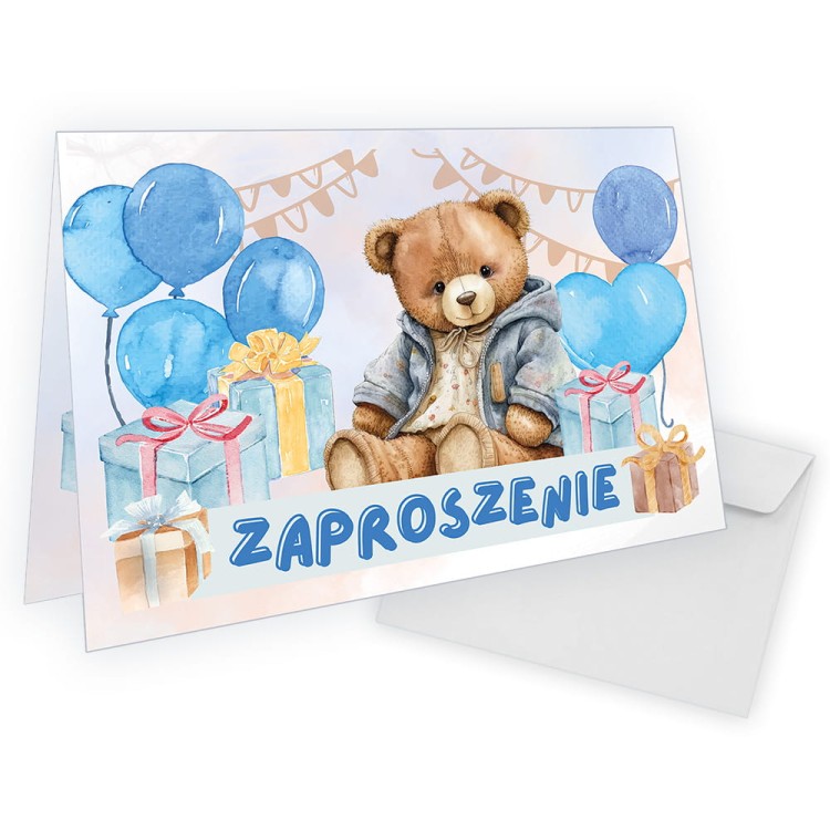 Zaproszenia dla Dzieci Mis WB_47 Bila Koperta