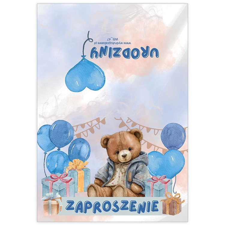 Zaproszenia dla Dzieci Mis WB_47 Przod