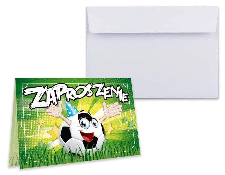 Zaproszenia dla Dzieci Pilka Nozna WB_01 Biala Koperta
