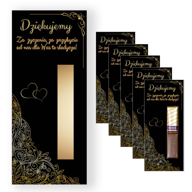 Podziekowania dla gosci Merci na Slub Zlote Serca - 5 sztuk PDM_11