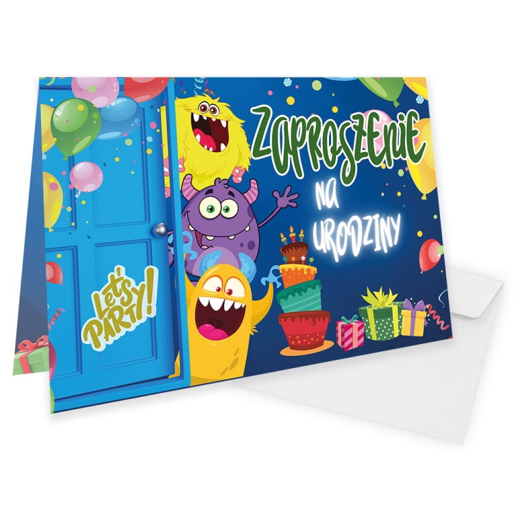 Zaproszenia dla Dzieci Stworki WB_55