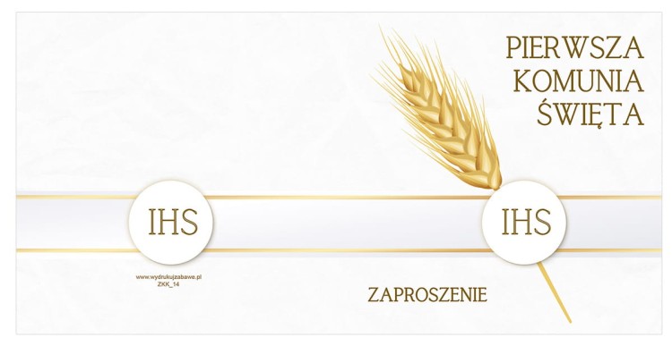 Zaproszenia na Komunie Klos ZKK_14 Przod