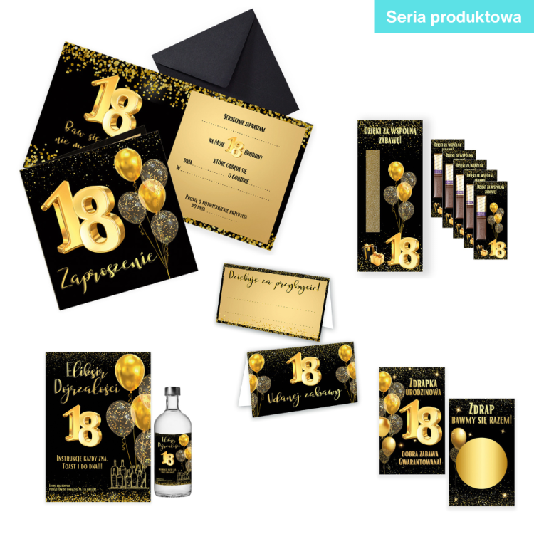 Magiczna osiemnastka 18 Seria Produktowa Czarna Koperta