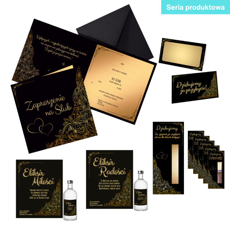Zlote Serca Seria Produktowa Czarna Koperta