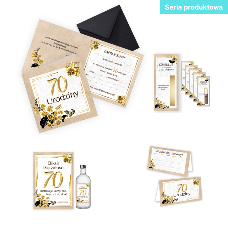 Zlote Eko 70 Urodziny Seria Produktowa Czarna Koperta