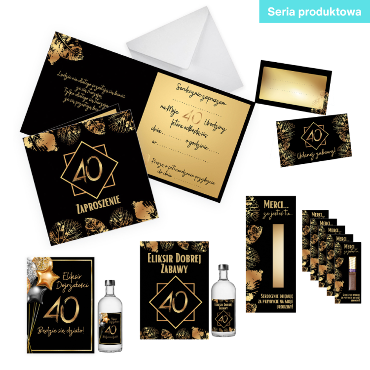 Zlote Liscie 40 Urodziny Seria Produktowa Biala Koperta