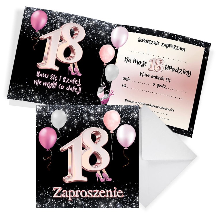 Zaproszenia na 18 Urodziny Rozowe szpilki Z13_05