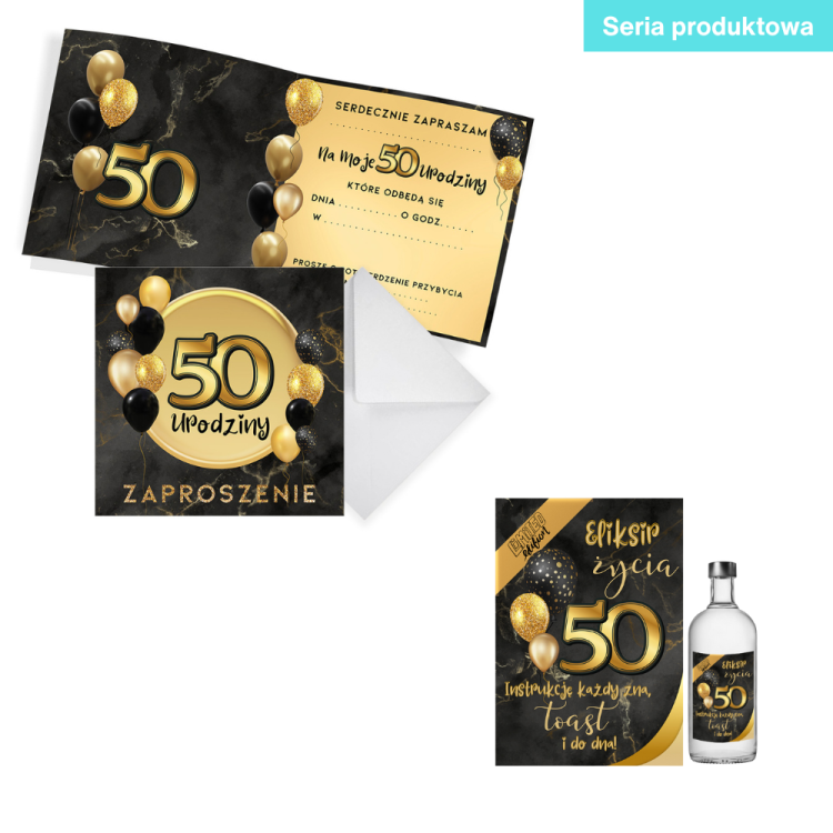 Czarno zlota 50 Seria Produktowa Biala Koperta