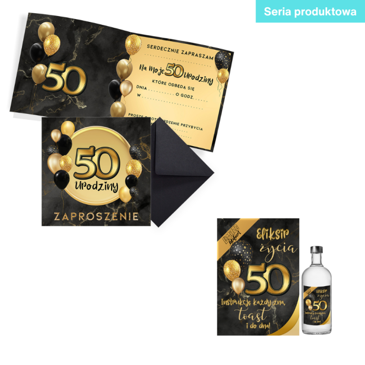 Czarno zlota 50 Seria Produktowa Czarna Koperta