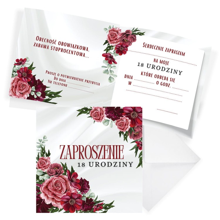 Zaproszenia na 18 Urodziny Bordo Z13_07