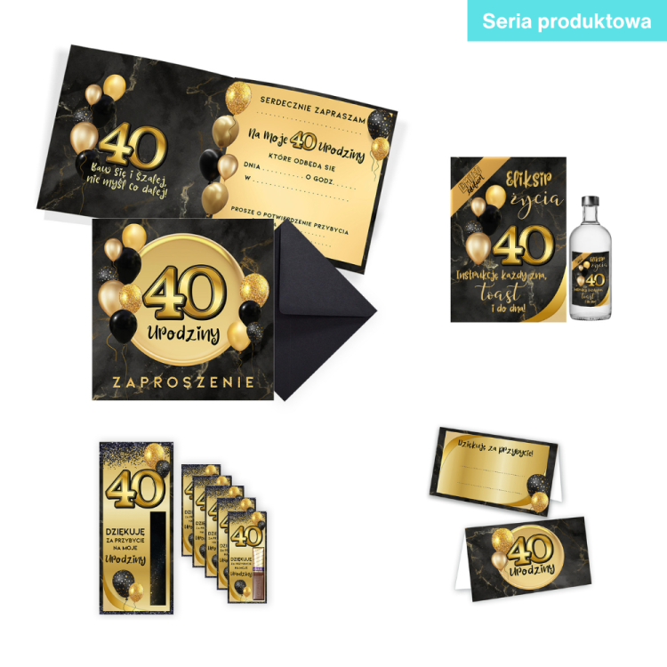 Czarno zlota 40 Seria Produktowa Czarna Koperta