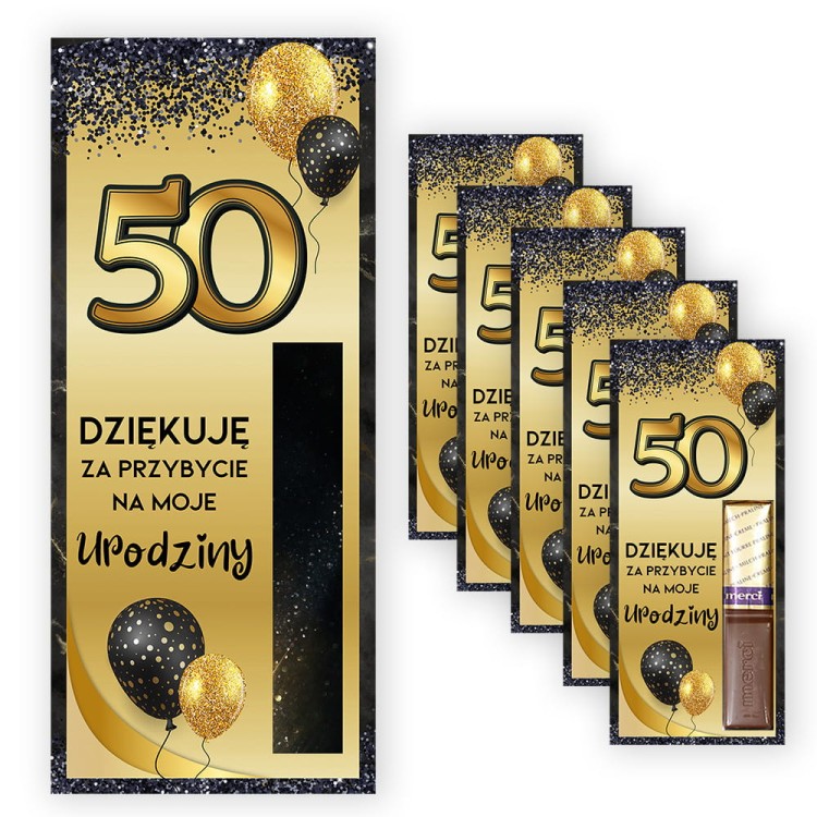 Podziekowania dla Gosci Merci na Impreze 50 Urodziny Czarno Zlote - 5 sztuk PDM_32
