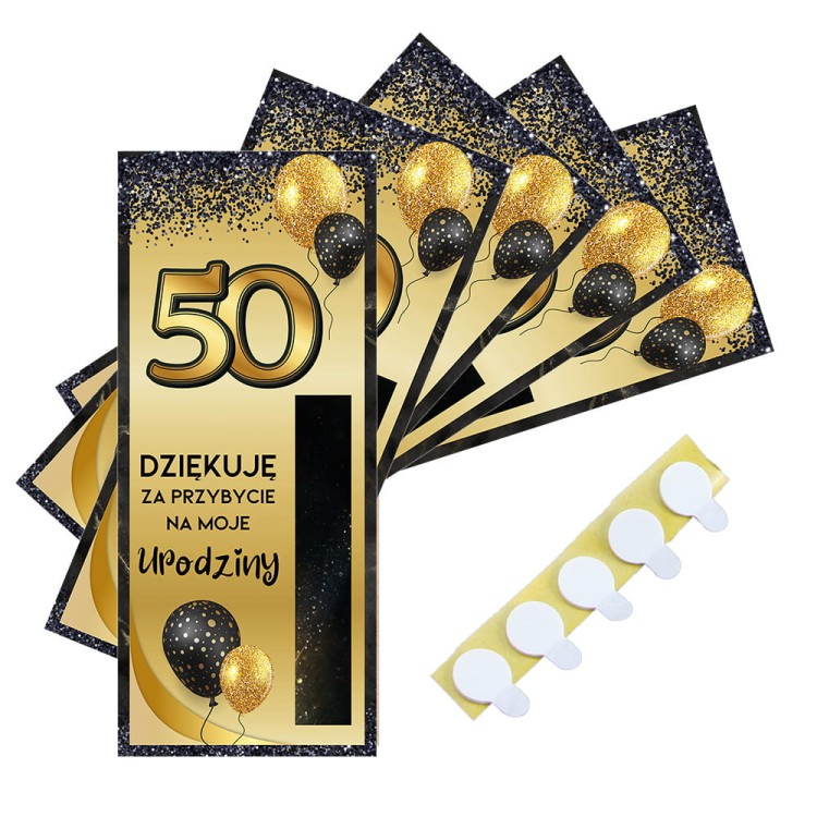 Podziekowania dla Gosci Merci na Impreze 50 Urodziny Czarno Zlote - 5 sztuk PDM_32