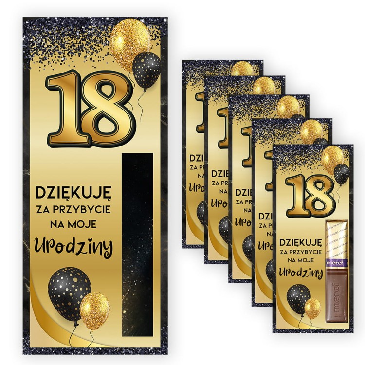 Podziekowania dla Gosci Merci na Impreze 18 Urodziny Czarno Zlote - 5 sztuk  PDM_33