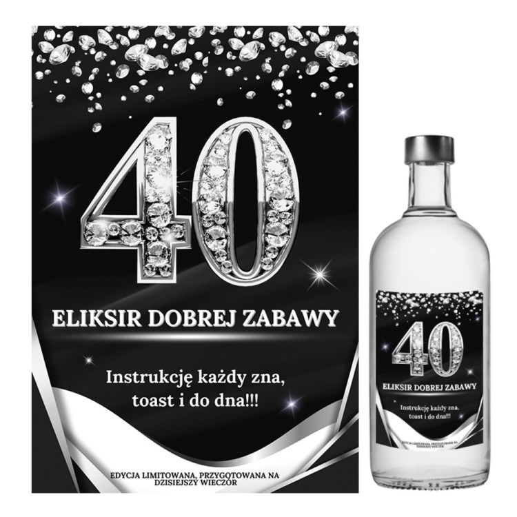 Naklejki na Butelki na 40 Diamentowe - 10 sztuk NAK_120