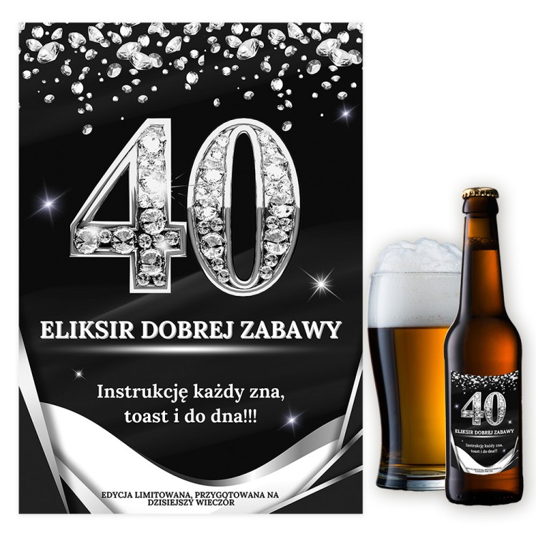Naklejki na Butelki na 40 Diamentowe - 10 sztuk NAK_120