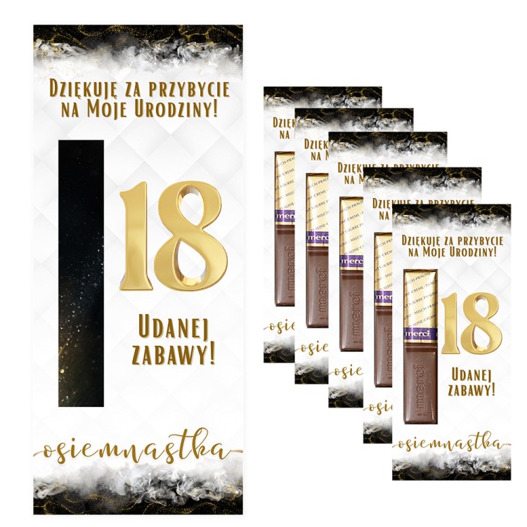 Podziękowania dla gosci Merci na 18 Urodziny Zloto i Czern - 5 sztuk PDM_34