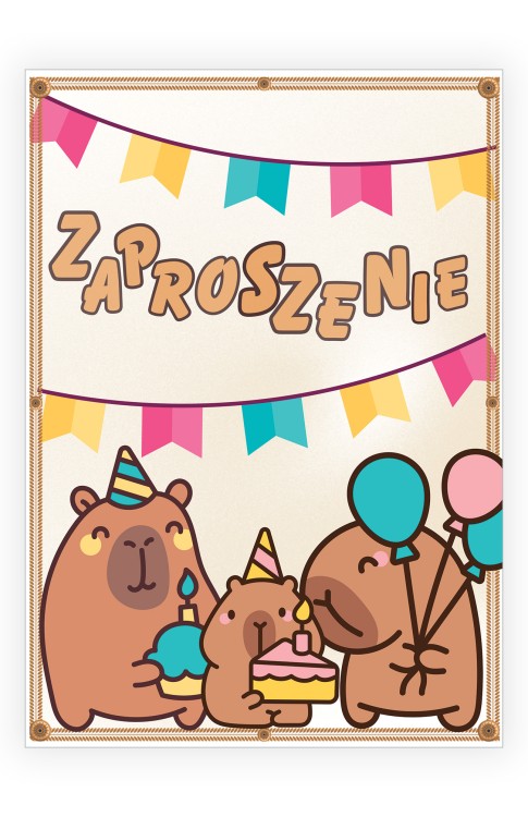 Zaproszenia dla Dzieci KapiParty ZJB_06 przód