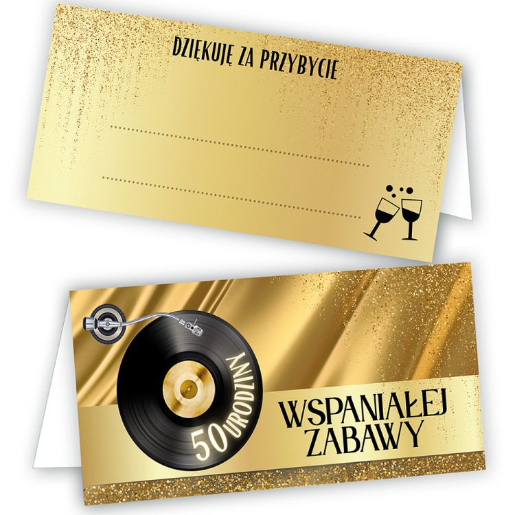 Winietki na Stół na 50 Urodziny Gramofon WD_09