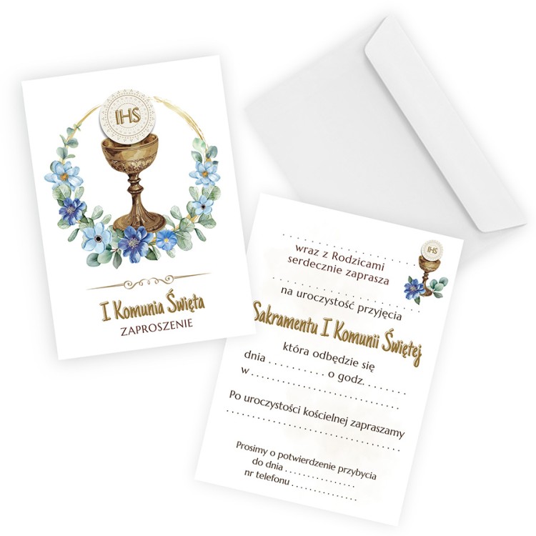 Zaproszenia na Komunię dla Chłopca Kielich ZJB_11