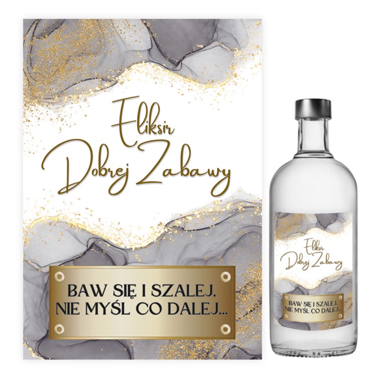 Naklejki na Butelki na Imprezę Czarno Złote NAK_121