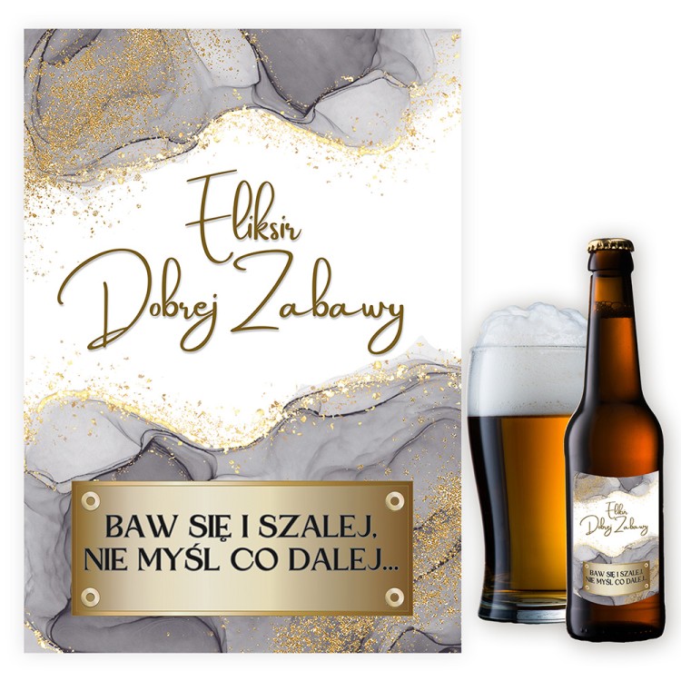 Naklejki na Butelki na Imprezę Czarno Złote NAK_121 komplet