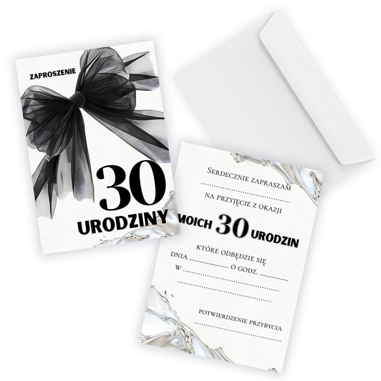 Zaproszenia na 30 Urodziny Czarna Kokarda 30 ZJB_19