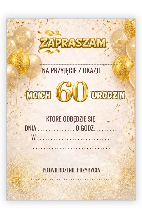 Zaproszenia na 60 Urodziny Klasa ZJB_21 tył