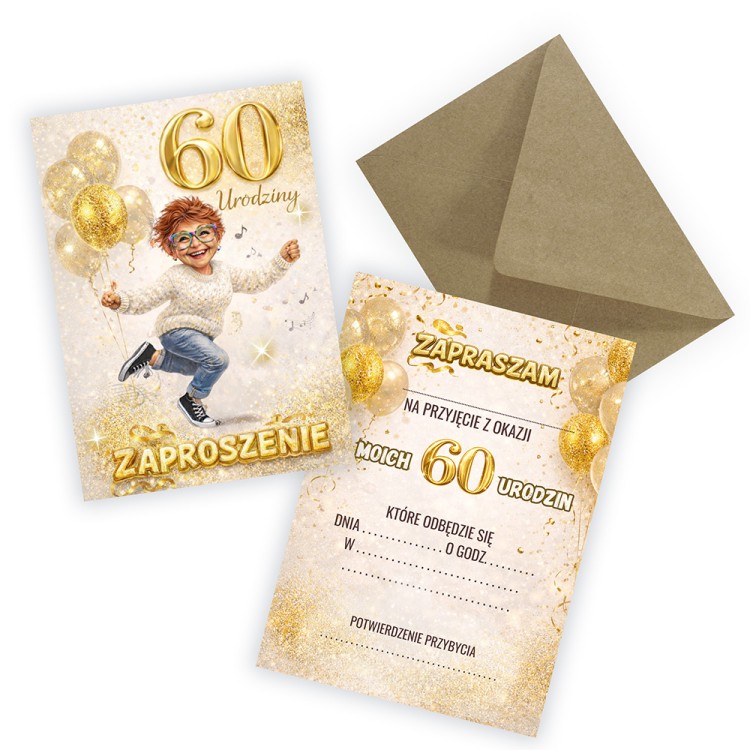 Zaproszenia na 60 Urodziny Klasa Eko Koperta ZJB_21_ZE1