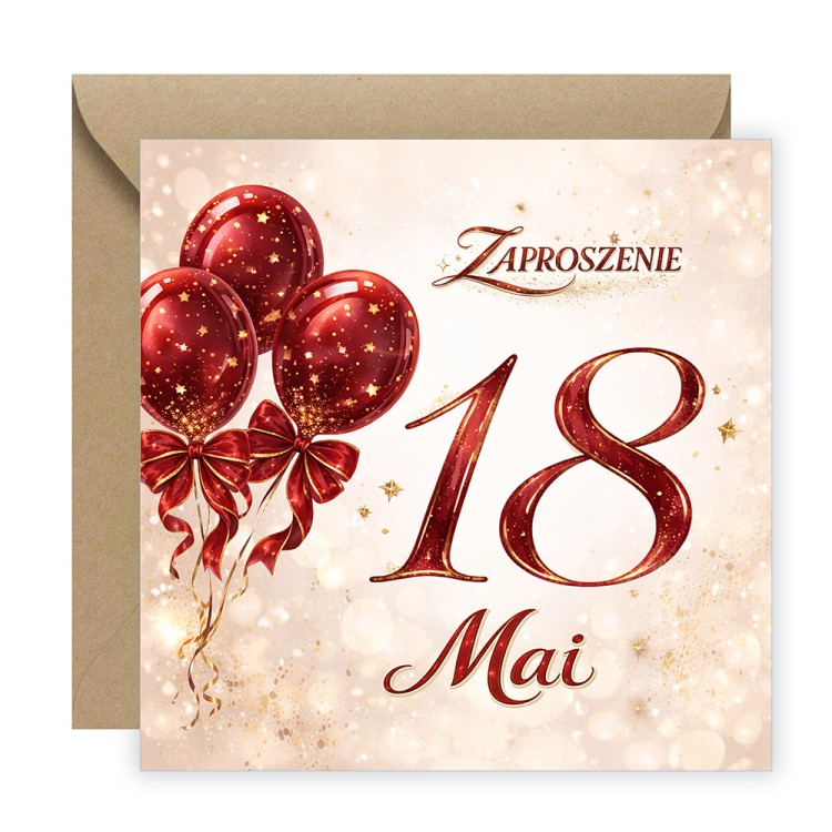 Zaproszenia Personalizowane na 18 Urodziny Baśń Eko Koperta
