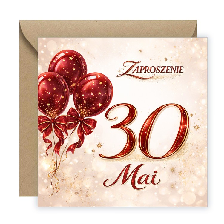 Zaproszenia Personalizowane na 30 Urodziny Baśń Eko Koperta