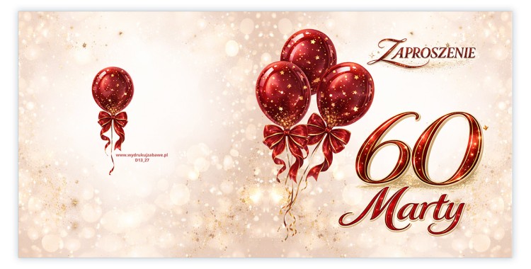 Zaproszenia Personalizowane na 60 Urodziny Baśń przód
