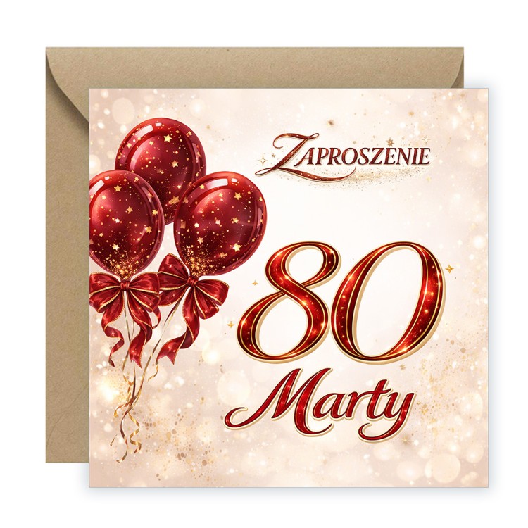 Zaproszenia Personalizowane na 80 Urodziny Baśń Eko Koperta