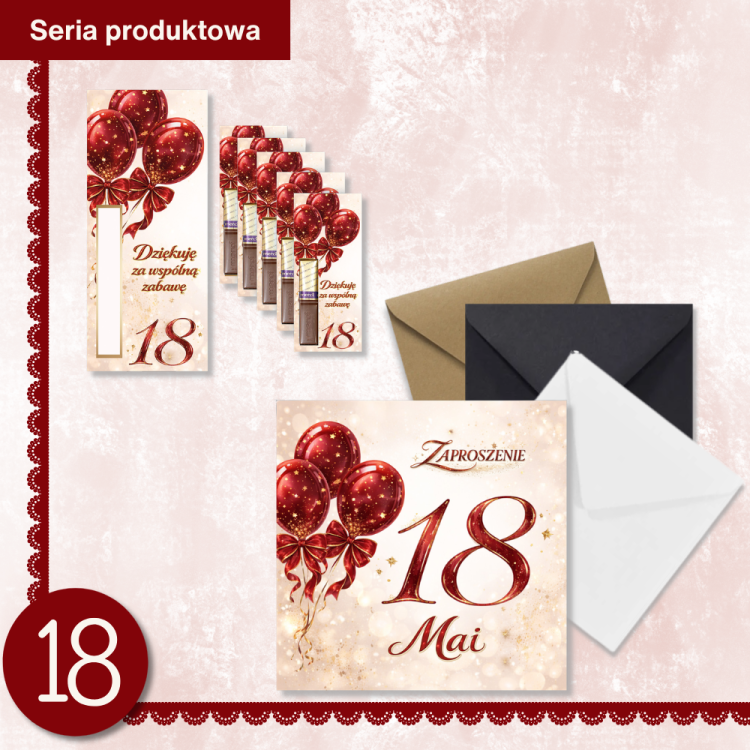 Podziękowania dla gości Merci na 18 Urodziny Baśń PDM_44 seria produktowa