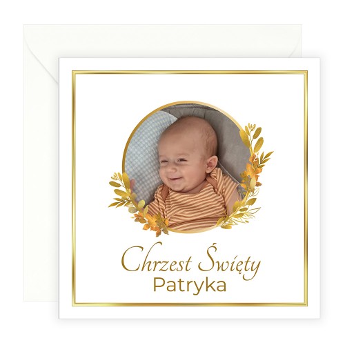 Zaproszenia Personalizowane na Chrzest Jesień ze zdjęciem S14_03