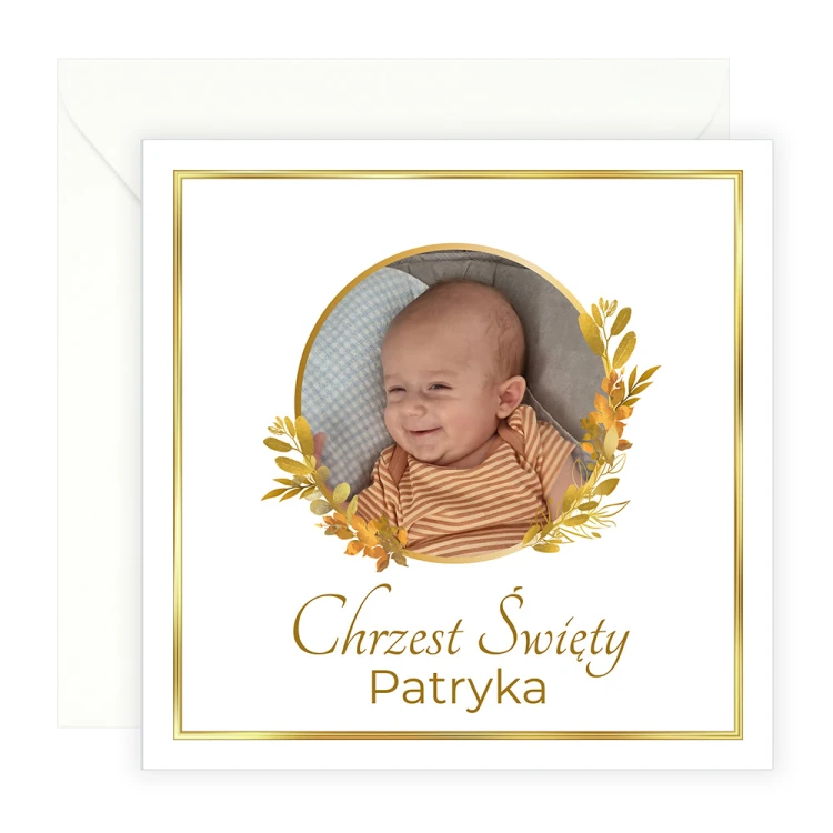 Zaproszenia Personalizowane na Chrzest Jesień ze zdjęciem S14_03