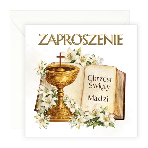 Zaproszenia Personalizowane na Chrzest Złota Księga S14_04