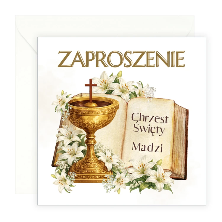 Zaproszenia Personalizowane na Chrzest Złota Księga S14_04