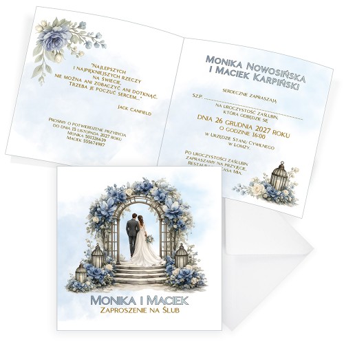 Zaproszenia Personalizowane na Ślub Brama S14_07 komplet