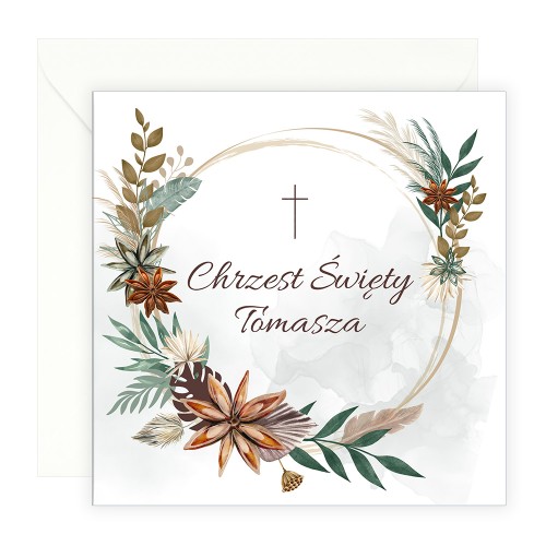 Zaproszenia Personalizowane na Chrzest Boho S14_08